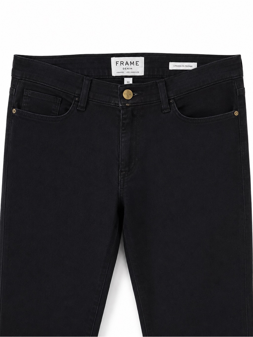 Frame Denim Black High-Rise Straight Jeans